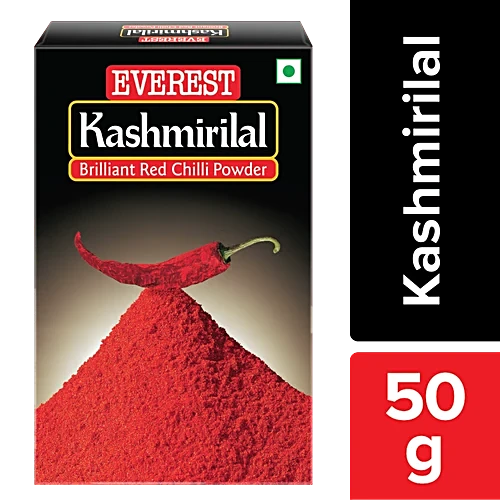 Everest Kashmirilal Chilli Powder 50g with rich red colour and mild pungency