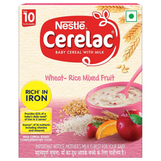 CERELAC Baby Food Cereal Wheat-Rice Mixed Fruit 300g