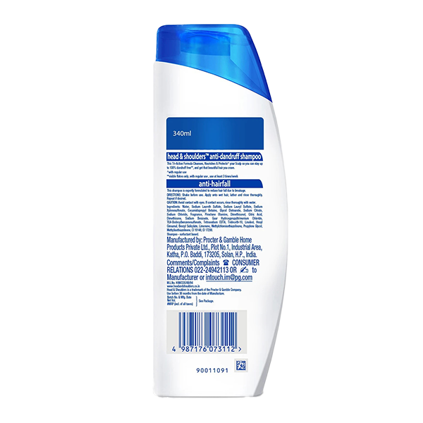 Head & Shoulders , Anti Dandruff Shampoo, Anti Hairfall, 340 ML - Image 2