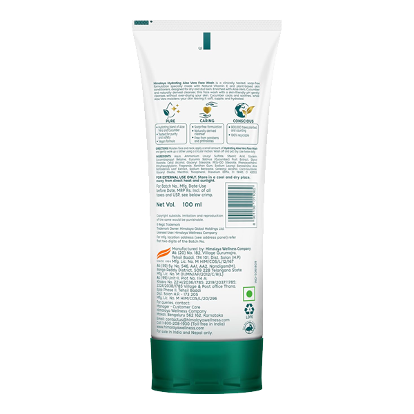 Himalaya Hydrating Aloe Vera Face Wash 100 Ml - Image 2